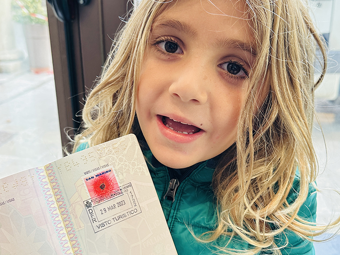 We got our passport stamped in San Marino